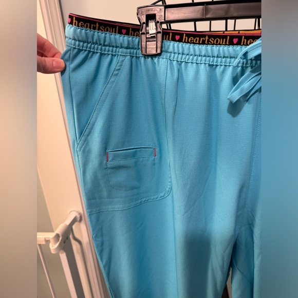 HeartSoul Heart Breaker Women’s scrub bottoms Turquoise Blue 2X 2XL Tall pants - Picture 3 of 12